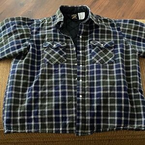 VTG Saddle King Men's Plaid Flannel Shirt Jacket with pearl snaps.